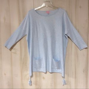 Lilly Pulitzer Blue Tunic Sweater With Pockets Sz M